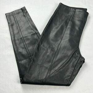 Ann Taylor New Women’s LT Black The Seamed Hidden Side Zip Faux Leather Legging